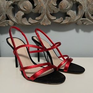 Metallic red Zara heels, sz 37